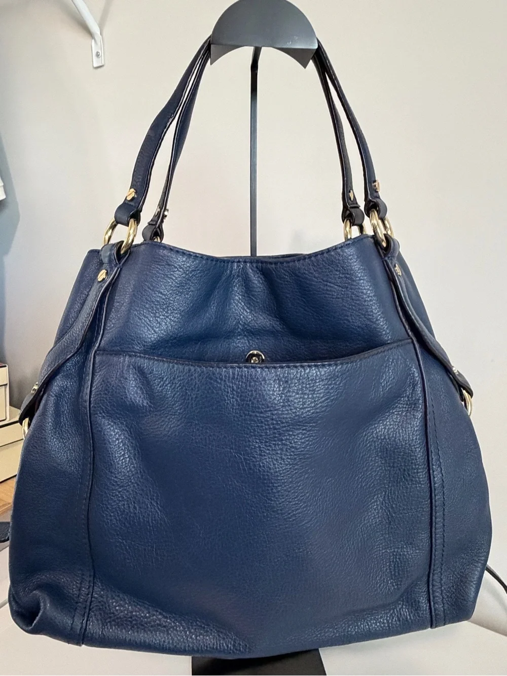 Michael Kors Tristan Large Shoulder Tote with Gold Hardware